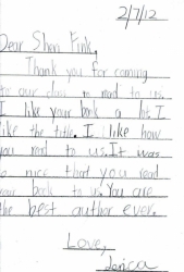 "Best Author Ever" Fan Mail for Sheri Fink